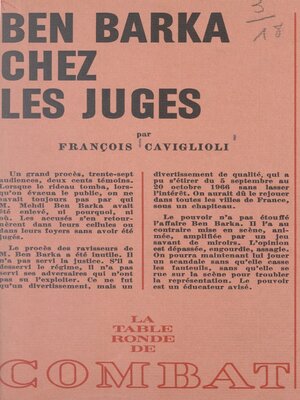 cover image of Ben Barka chez les juges